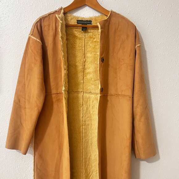 Banana Republic Other - Banana Republic Faux Suede Shearling Coat Made in Italy Women’s XS